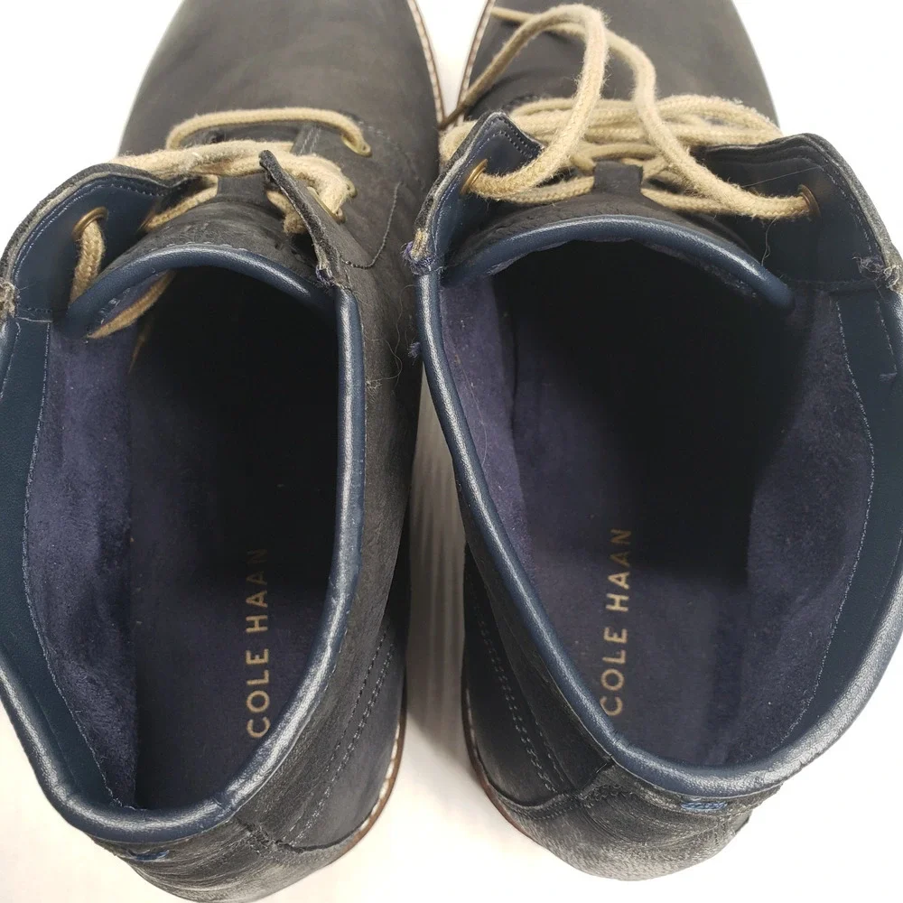 Cole Haan Nathan Chukka Boots Mens 11.5 Blue Nubuck Lace Up C30078 Dress Casual